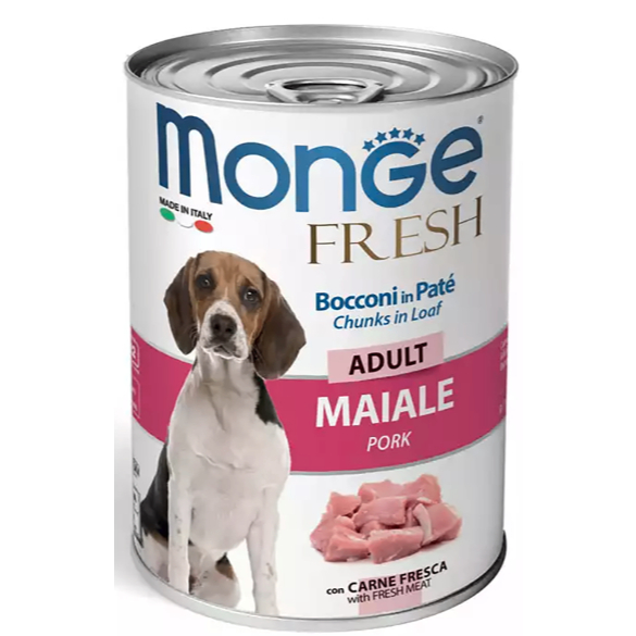 Monge - Pate lon nhiều vị cho chó 400g