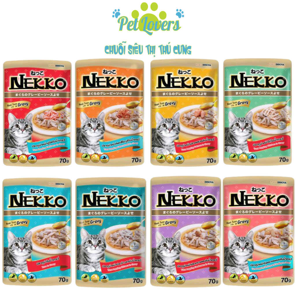 Nekko - Pate cho mèo nhiều vị in gravy 70g