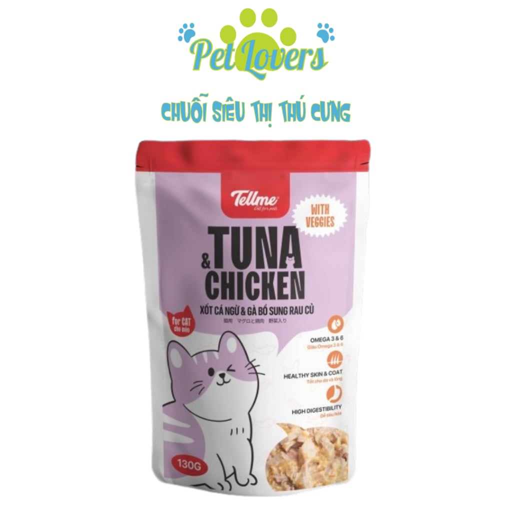 Tell me - Pate cho mèo nhiều vị bổ sung rau củ 130g