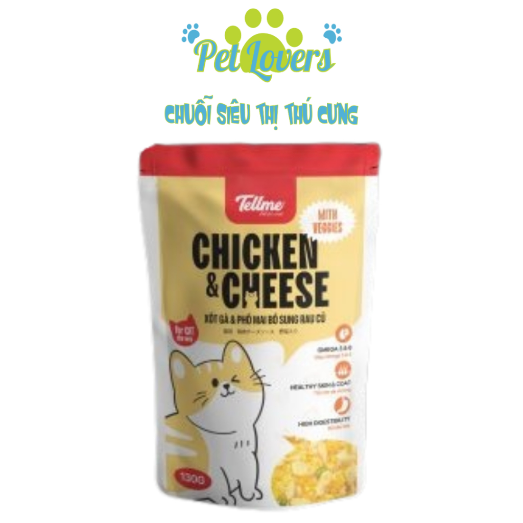 Tell me - Pate cho mèo nhiều vị bổ sung rau củ 130g