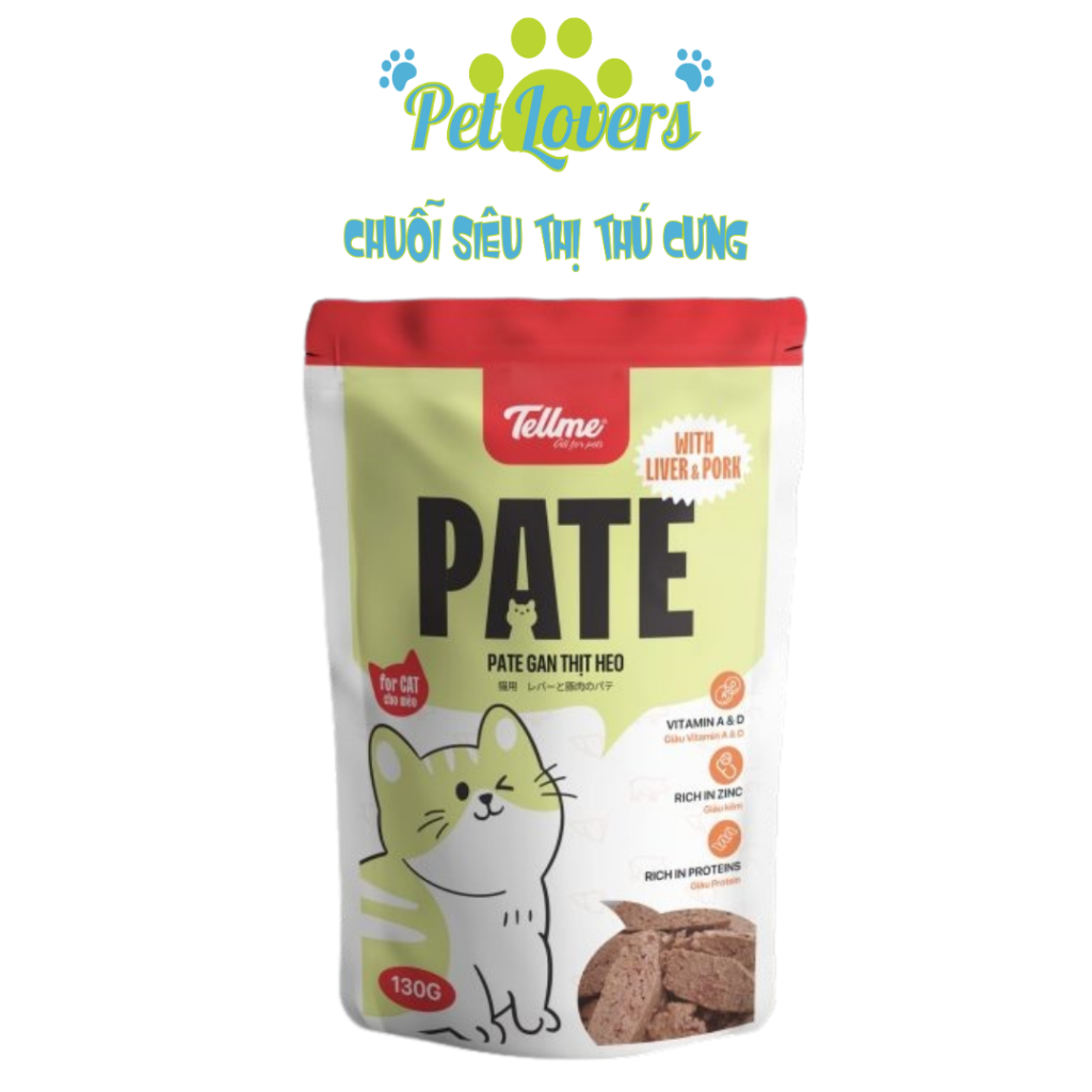 Tell me - Pate cho mèo nhiều vị bổ sung rau củ 130g