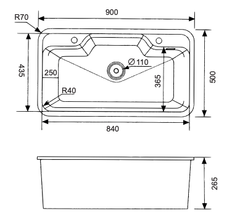 Bồn rửa chén đá Granite E1N-01