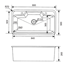 Bồn rửa chén đá Granite Việt Mỹ- E1N