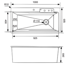 Bồn rửa chén đá Granite Việt Mỹ E1NP-01