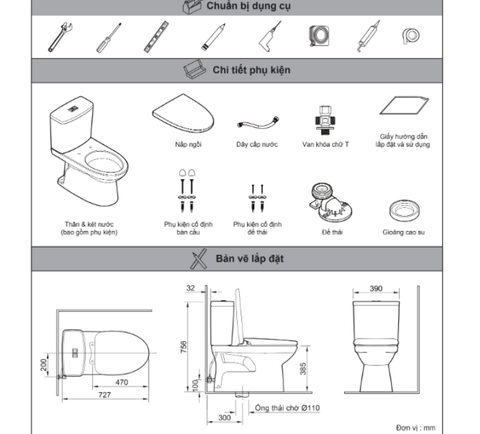Bồn cầu 2 khối-INAX- AC-504VWN-2