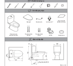 Bồn cầu 2 khối-INAX- AC-504VWN-2