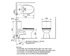 Bồn cầu 2 khối -INAX- AC- 514VWN