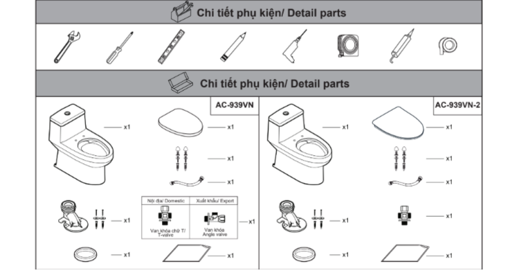 Bồn cầu 1 khối -INAX- AC-939VN-2