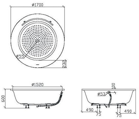Bồn tắm nằm xây-TOTO