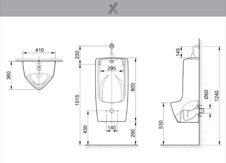 Bồn tiểu nam -INAX-AU-411V