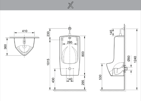 Bồn tiểu nam -INAX-AU-411V