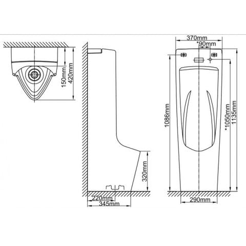 Bồn tiểu nam -INAX-AFU-600V(DC)