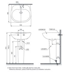 Chậu lavabo treo tường chân dài-TOTO