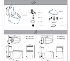 Bồn cầu 1 khối -INAX-AC-902VN