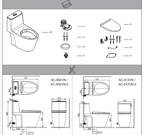 Bồn cầu 1 khối AC-912VN