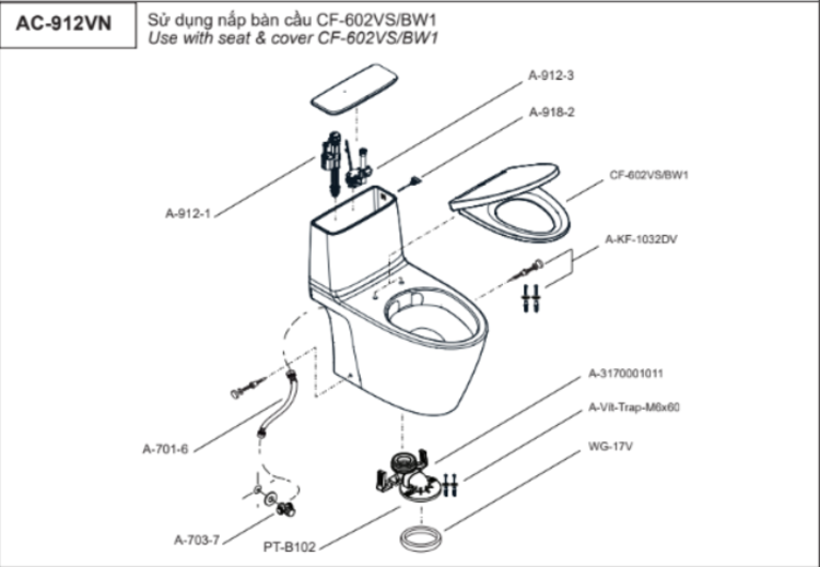 Bồn cầu 1 khối AC-912VN