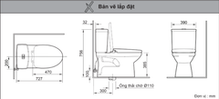 Bồn cầu 2 khối-INAX- C-504VAN-2