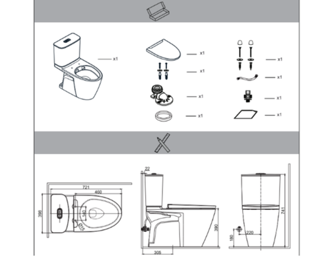 Bồn cầu 2 khối -INAX-AC-602VN