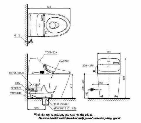 Bàn cầu điện tử GG-TOTO