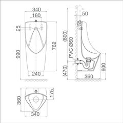 Tiểu Nam Treo Tường Cấp Dương -VIGLACERA-T6