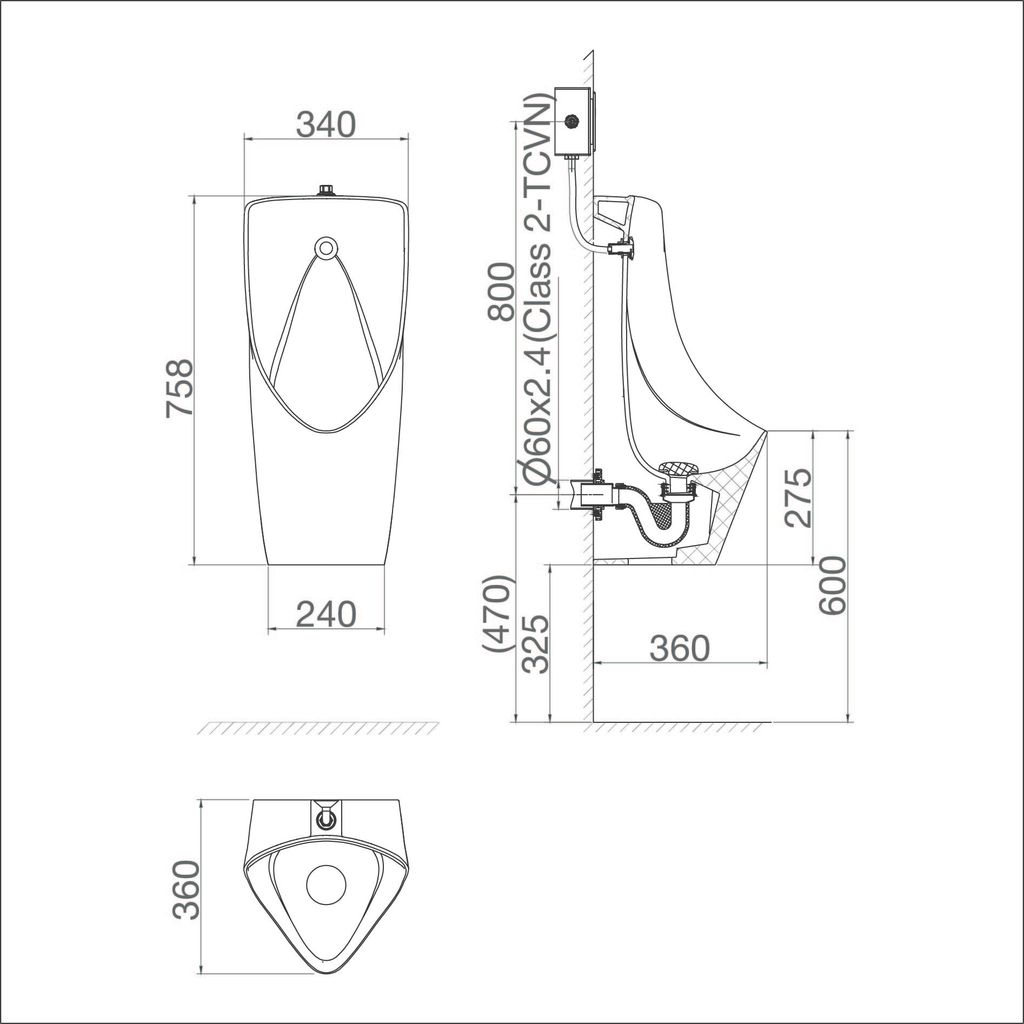 Tiểu Nam Treo Tường Cấp Âm-VIGLACERA- T6