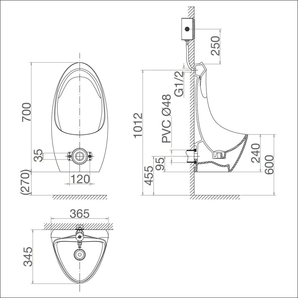 Tiểu Nam Treo Tường Cấp Âm -VIGLACERA-T9