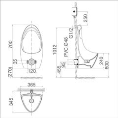 Tiểu Nam Treo Tường Cấp Âm -VIGLACERA-T9