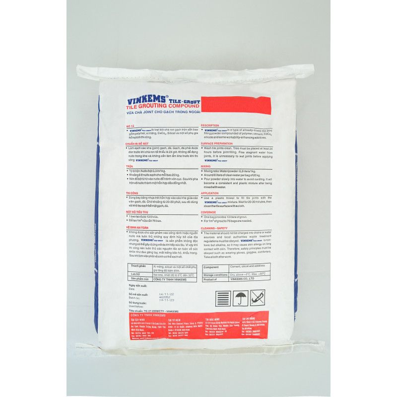 Vữa chà joint cho gạch trong ngoài - Vinkems® TILE GROUT