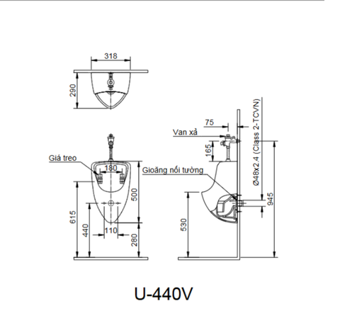 Bồn tiểu nam-INAX- U-440V