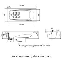 Bồn tắm -INAX- OCEAN FBV-1700R