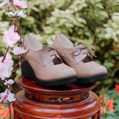 Giày da đế xuồng 7cm Lace-up Kosu KS-23603