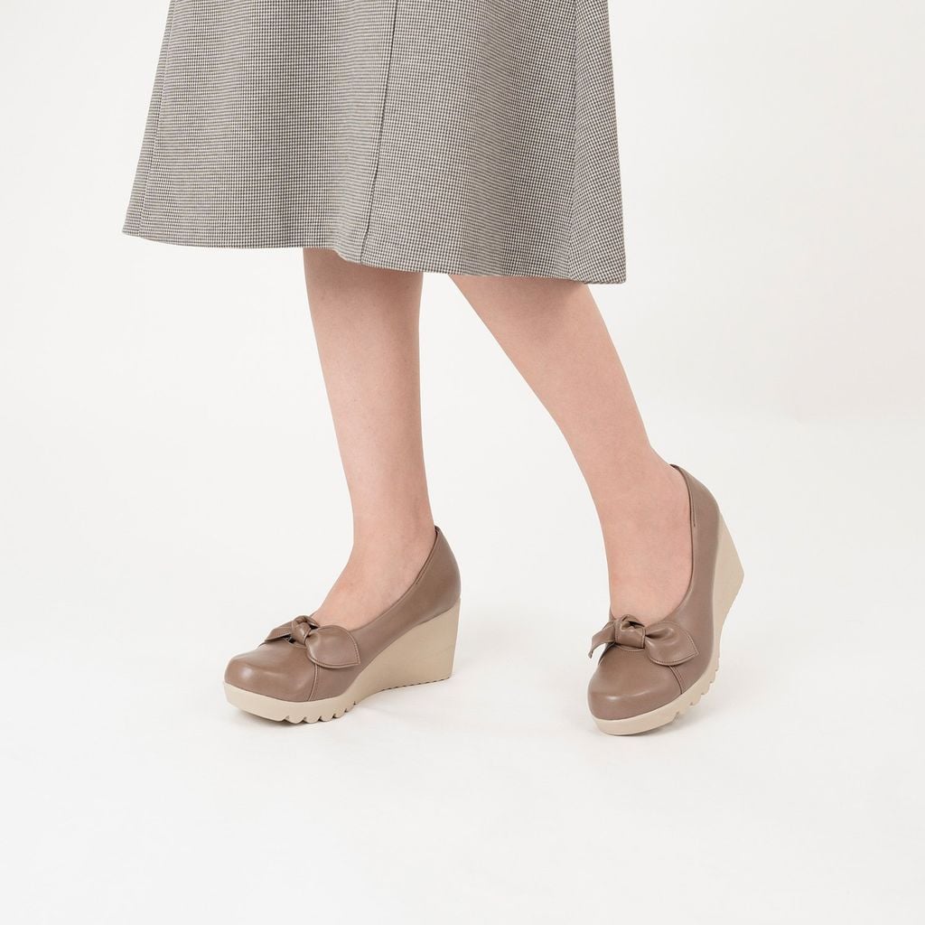 Giày da đính nơ 7cm Kosu K-24M26