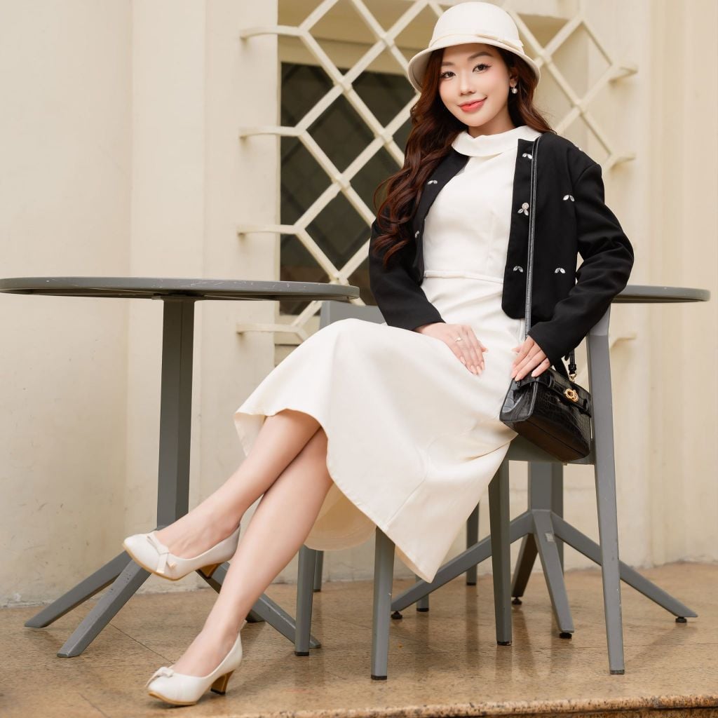 Giày cao gót phối nơ 5cm Kosu K-25969