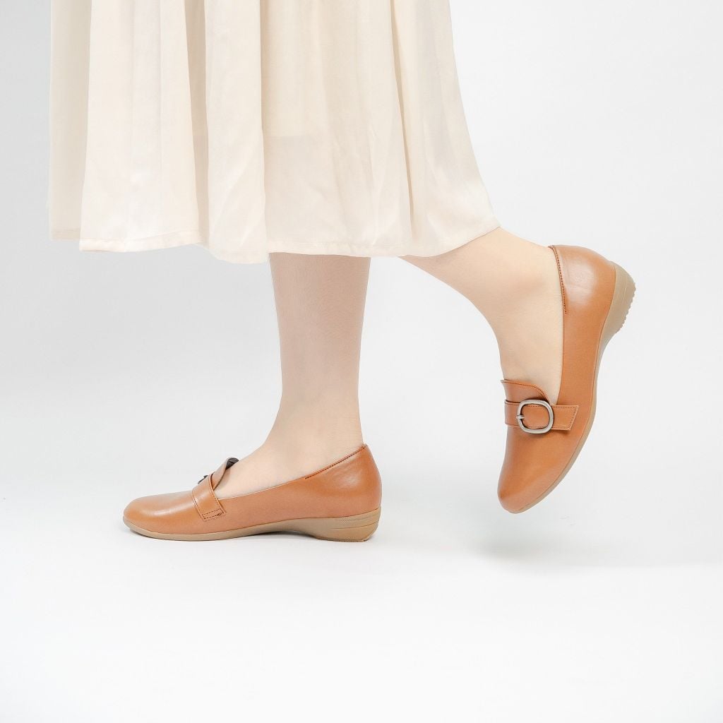 Giày da nữ 2,5cm phối Belt Kosu 302
