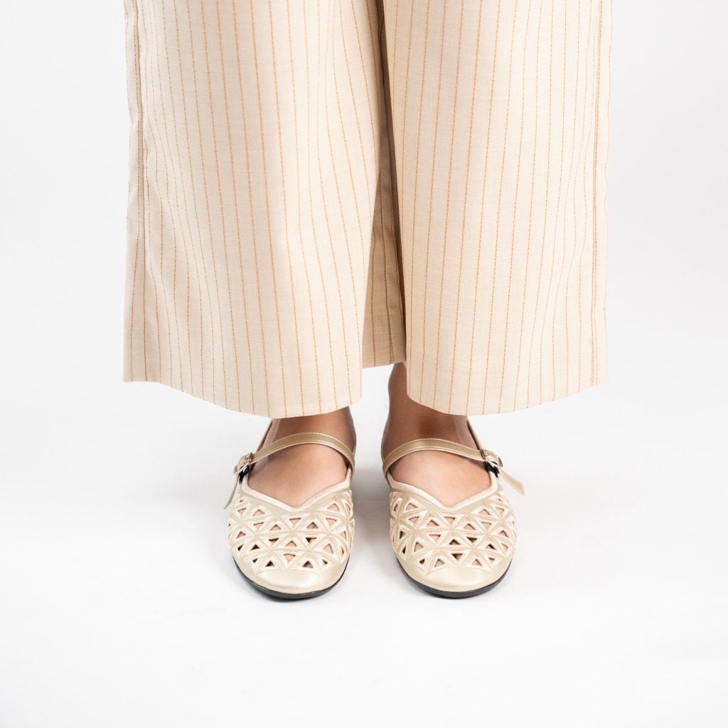 Giày bệt phối lưới thêu tay Kosu K-25171