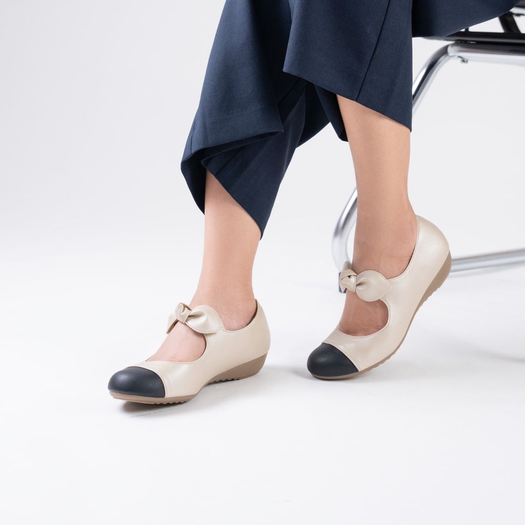 Giày da phối nơ Ami 2,5cm Kosu K-25M30