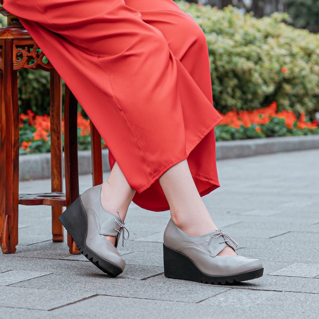 Giày da đế xuồng 7cm Lace-up Kosu KS-23603