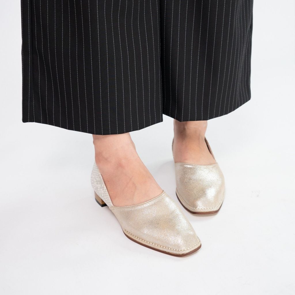 Giày đế bệt d'Orsay snakeskin Kosu K-23160