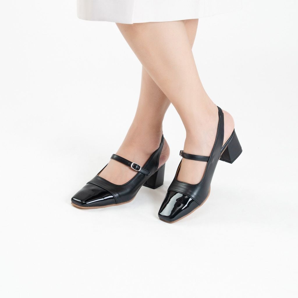 Giày da mũi vuông yumi 6cm kosu K-25050