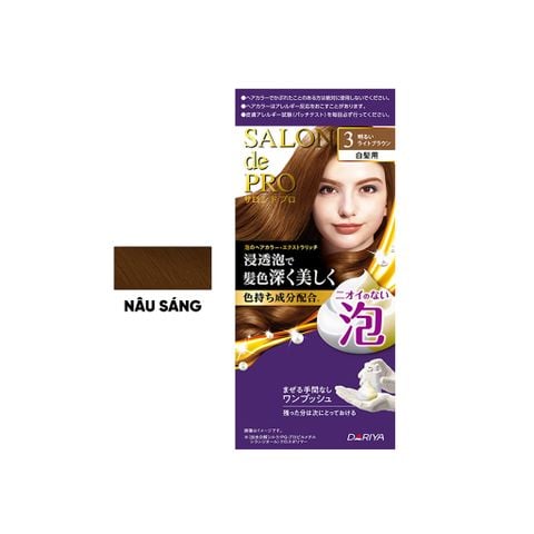 Nhuộm tóc phủ bạc không mùi dạng bọt Salon de Pro 100g