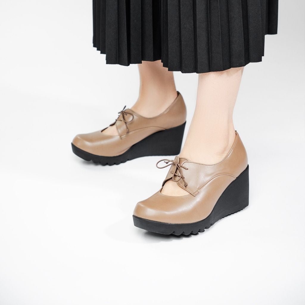 Giày da đế xuồng 7cm Lace-up Kosu KS-23603