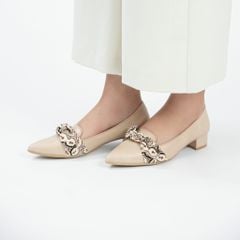 Giày da nữ 3cm Textured Bow Kosu 24309