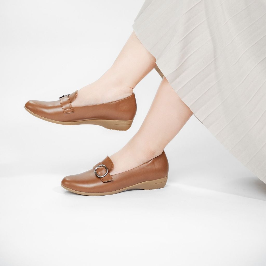 Giày da nữ 2,5cm phối Belt Kosu 302