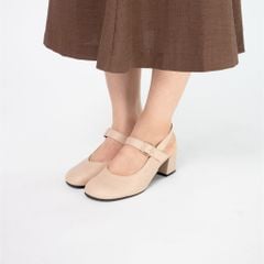 Giày da mũi tròn 5cm Slingback Kosu 2028