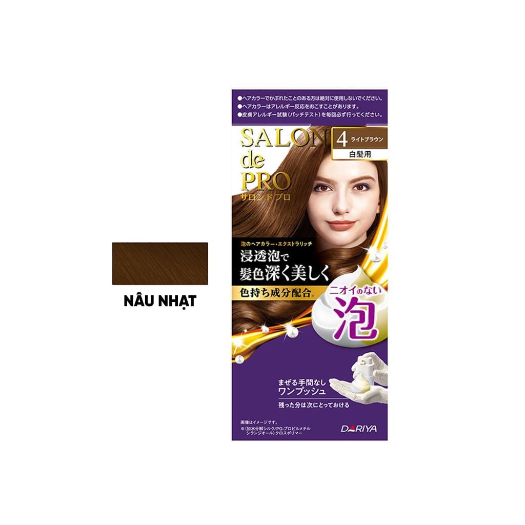 Nhuộm tóc phủ bạc không mùi dạng bọt Salon de Pro 100g