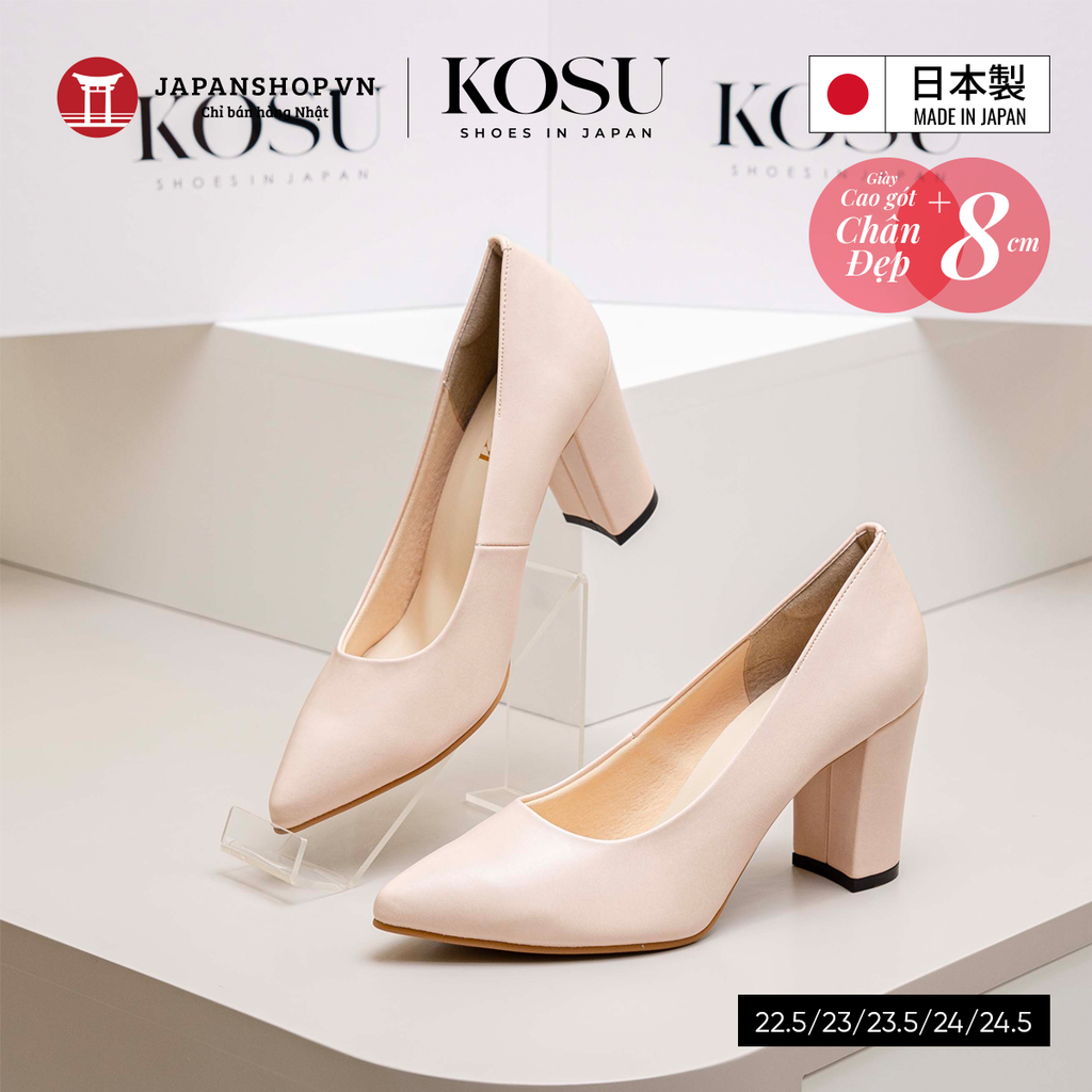 Giày da nữ đế vuông 8cm Kosu K-22006