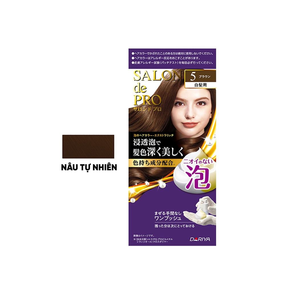 Nhuộm tóc phủ bạc không mùi dạng bọt Salon de Pro 100g
