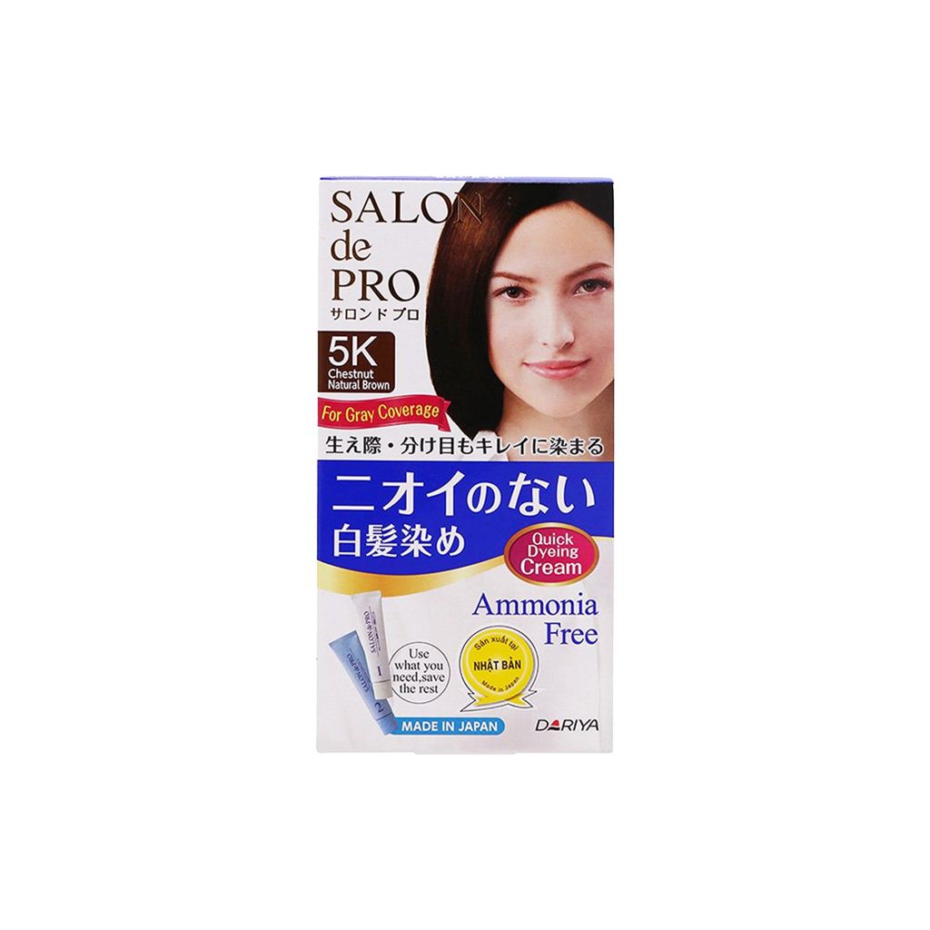 Kem nhuộm tóc phủ bạc không mùi Salon de Pro 40x40g