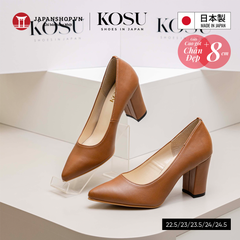 Giày da nữ đế vuông 8cm Kosu K-22006