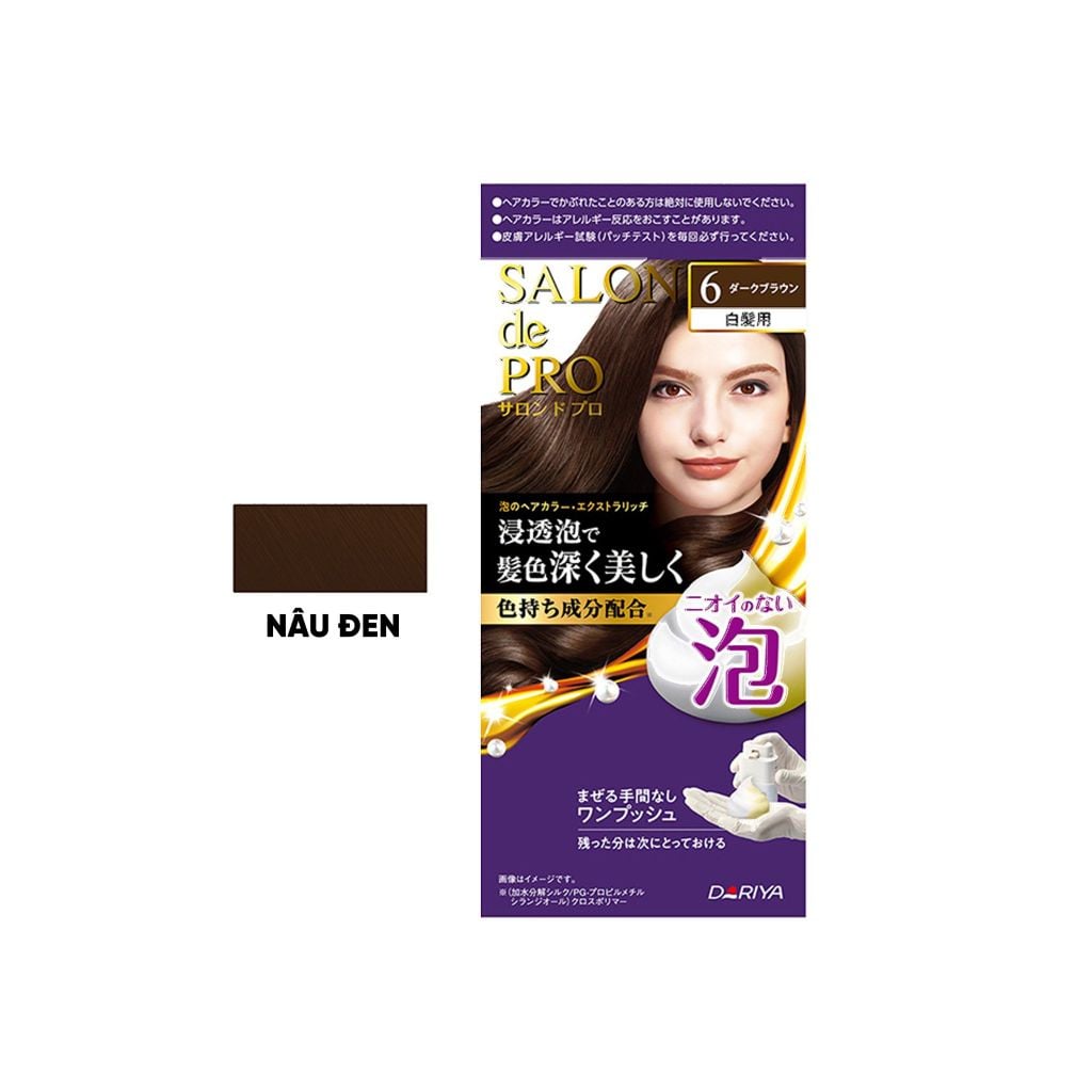 Nhuộm tóc phủ bạc không mùi dạng bọt Salon de Pro 100g